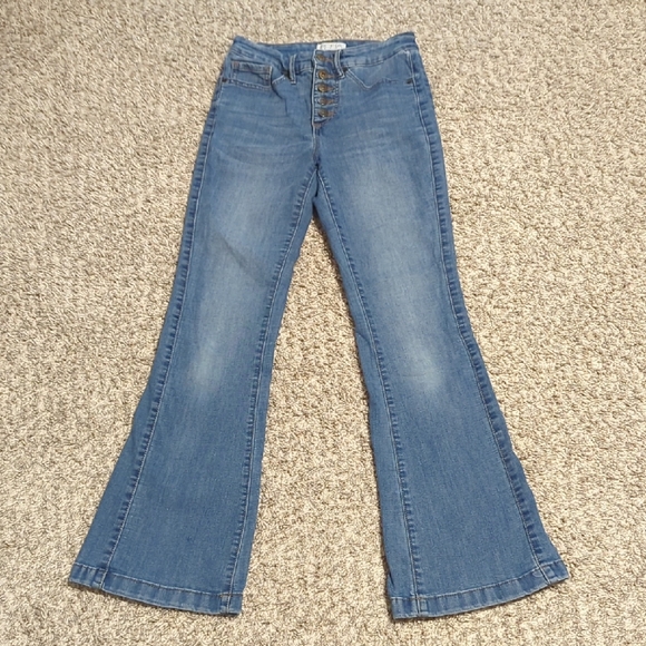 Sofia Jeans Side Panel Melisa Flare Button Front Size 0 Short Y2K Style - Picture 4 of 13